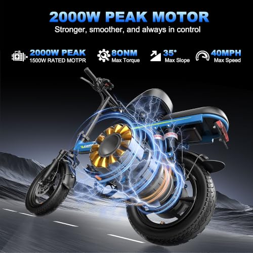 Image of Lightweight Folding Mini Electric Bike for Adults-14 Inch Electric Bicycles Ebike,2000W /1000W, 40 /28MPH,52V 25Ah & 48V 13Ah,50-80 Mile Long-Range, Removable Battery