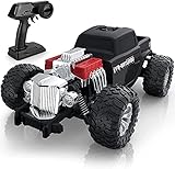 【Coche todoterreno rápido】Nuestro coche rc todoterreno tiene un aspecto retro, con 4 neumáticos monstruos, 4 amortiguadores y potentes motores, que lo hacen fluido en el interior y exterior, adecuado para casi todos los terrenos, como suelo liso, suelo de cemento, carretera de montaña, camino de arena, caminos rocosos, jardín y inclinación, etc.