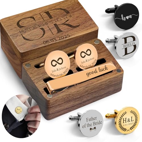 Mancuernillas personalizadas para hombre con caja de madera miniatura 1