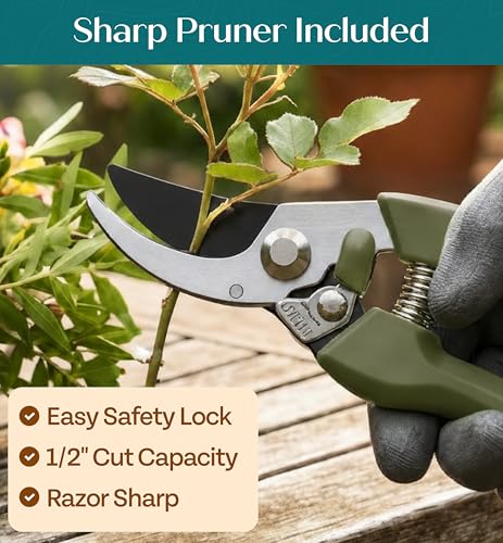 Heavy Duty Gardening Tools - Gardening Gifts for Women, Men, Mom, Dad - Durable, Ergonomic Garden Tools Set (Floral) - Image 5