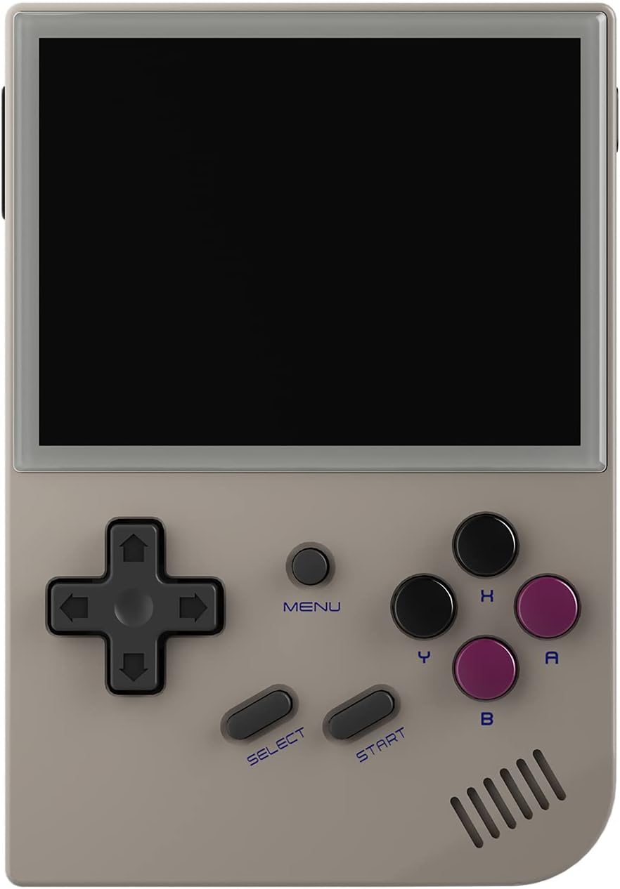 RG35XX 2024 New Updated Portable Game Console with 3.5 Inch IPS Screen Built-in 5470+ Games Linux System, Handheld Video Games Support Gamepad and HDMI TV Output, Retro Game Gift (Gray)