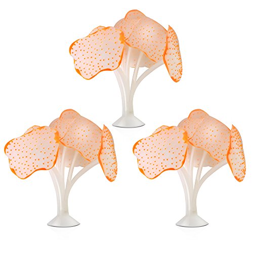 LEOBRO 3PCS Glowing Effect Artificial Coral Plant for Fish Tank, Decorative Aquarium Ornament,Orange LEOBRO 3PCS Glowing Effect Artificial Coral Plant for Fish Tank, Decorative Aquarium Ornament,Orange