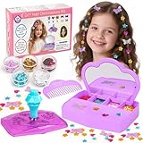 WooWee Hair Gem Stamper Kit, Sparkling Hair Jewels Styling Tool for Girls, Creative DIY Hair Art Crafts with Glitter Sequins, Birthday Party Gifts Toys for Girls Ages 3-12 Years Old