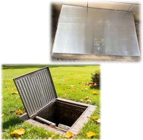 Steel Access Door, Lift-Off Manhole Cover for Cellars, Basements, Patios, Yards, Window Wells - Durable Inspection Hatch, Weatherproof & Secure