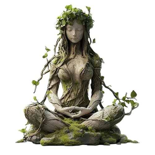CQSVUJ Bohemian Goddess Statue, Green Goddess Statue Nature Gaia Goddess Statues Acrylic Plaque Desktop Decoration for Home Office (#1PCS)