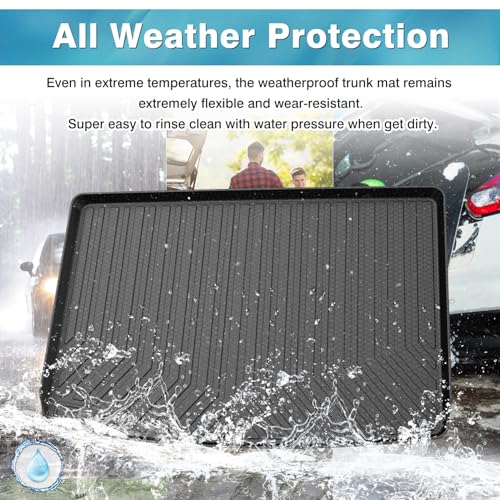 Image of Mixsuper Cargo Liner for Chevrolet Suburban /GMC Yukon XL 2021-2025 2026, All Weather Trunk Liner Rear Cargo Mat Behind The 3rd Row Seats Black