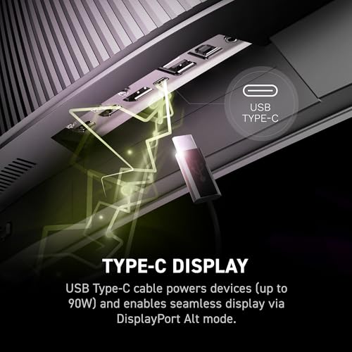 msi MAG 341CQP QD-OLED, 34 Curved OLED Gaming Monitor, 3440 x 1440 (UWQHD), 0.03ms Response time, 175Hz, Adaptive Sync, True Black HDR 400, HDMI, DP Port, USB Type C, Tilt, Height, Black by msi - Image 7
