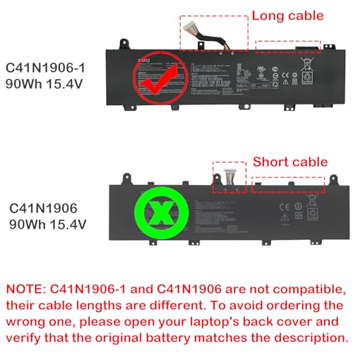 Image of C41N1906-1 Battery 90Wh B0B200-03620000 0B200-03590000 15.4V 4-Cell | Replacement for ASUS TUF Gaming A15 FA506 FA506IV / TUF Gaming F15 FX506 FX506H / TUF Gaming A17 FA706 FA706II Series