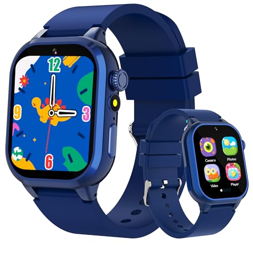 Ruopoem 32 Juegos Reloj Inteligente Niño, Smartwatch Niños con Cámara Música Podómetro Vídeo Despertador Audiolibro HD Pantalla Táctil, Reloj Niño Juguetes Regalos para Niños Niñas
