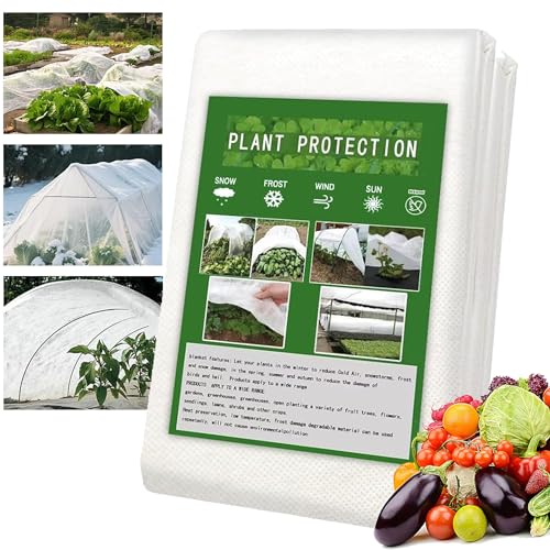 Lepat Garden Plant Fleece Frost Protection 35gsm 2m x 5m Antifreeze Cloth Winter Plant Protection Fabric Non-Woven Fabric Cover Frost Protection Anti-UV Tear Resistant for Plants vegetable