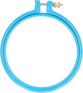 ACNTENY 5 Inch Plastic Embroidery Hoop Ring with Adjustable Screw, Round Cross Stitch Supplies, Random Color Circle Frame for Sewing, Needlework & DIY Art Craft Projects