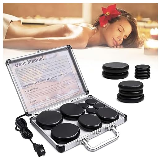 Hot Stones Massage Warmer Kit, 9Pcs Hot Stones Massage Set Portable Hot Stone with Heater, Hot Rocks Basalt Massage Stones for Home Spa Warming Therapy Relaxing
