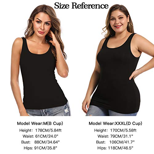 Image of Camisoles for Women with Built in Bra,Basic Yoga Top Layering Tank Top Padded Bra Undershirt(S-3XL)
