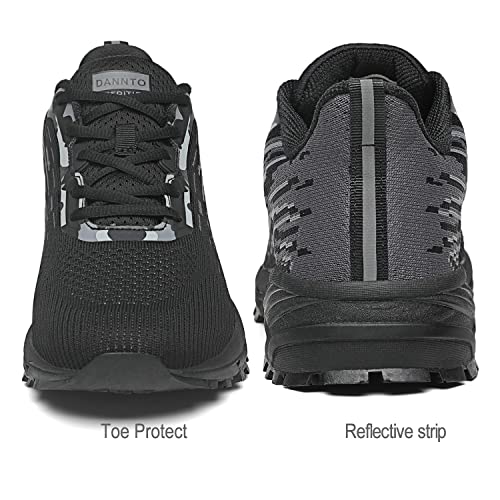 Dannto Mens Womens Supportive Running Shoes Cushion Lightweight Athletic Jogging Sneakers(C-Black,Eu39) #TOP4