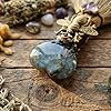 Witchcraft Supplies Witches Broom - Wiccan Decor with Amethyst Clusters Altar Supplies with Fluorite Natural Healing Crystals Hexagonal Points Pagan Decor Reiki Energy Clearing Crafts #3