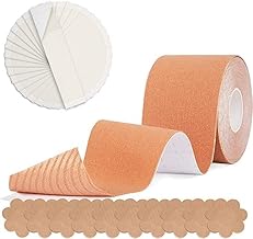 AKRIZA Boob Tape with 10 Nipple Pasties And 36 Fashion Tape - Multipurpose Women's Body Tape For Push-Up & Breast Lifting And Double Sided Tape for Western Clothes and Fashion Tape for Breast Lifts