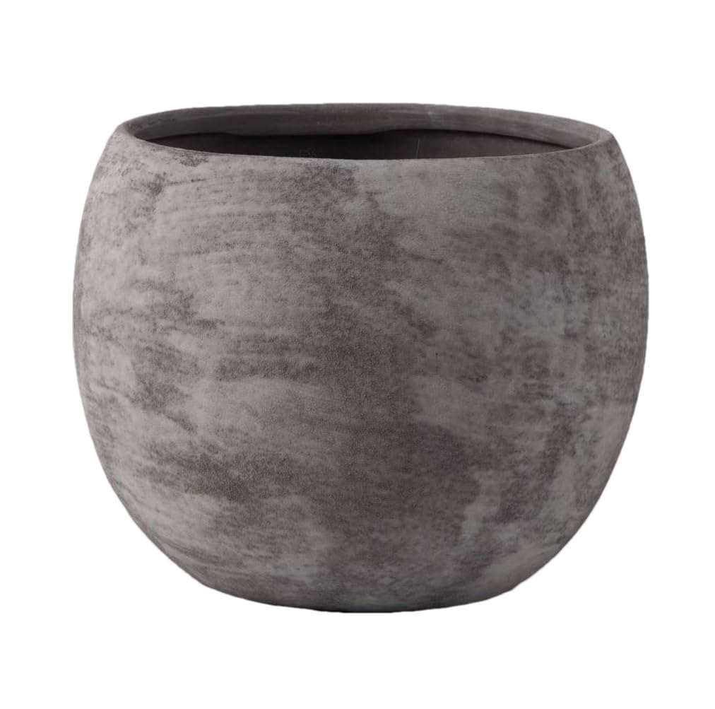 Olly & Rose Copenhagen Set Di 2 Vasi In Ceramica Nera Opaca – Effetto Testurizzato, Per Interni/Esterni, Grandezze M/L