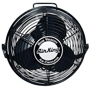 9312 Powder-Coated Steel Multi-Mount Wall Fan, Black