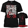 This is My Zombie Killing T-Shirt Bloody Handprint Mens Unisex Tshirt Zombie Day Tee Halloween Apocalypse - 5XL Black #3