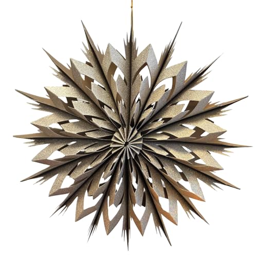 Papierstern Gold glitzernd 30 cm – Weihnachtsdeko zum Aufhängen,...