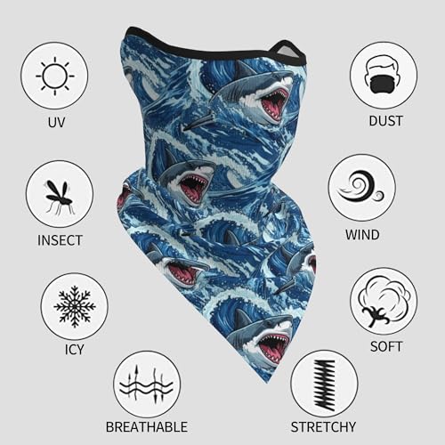 Pañuelo para el cuello cubreboca de malla transpirable para esquí, pesca, senderismo y ciclismo miniatura 6