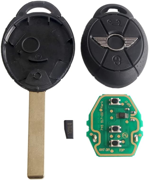 Dudely Replacement Key for Mini Cooper 2005 2006 2007, 315/433 MHz Car Key Remote