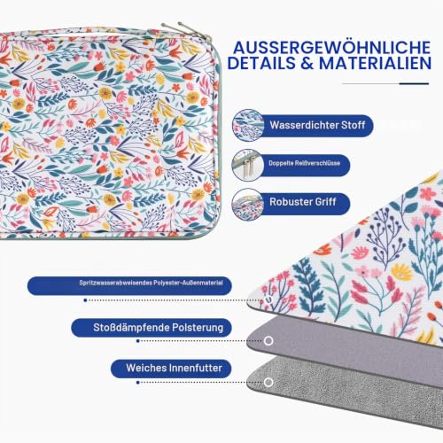 TiMOVO 9-11" Tablet-Hülle für iPad A16 & Galaxy Tab, Blume – Ansicht 5