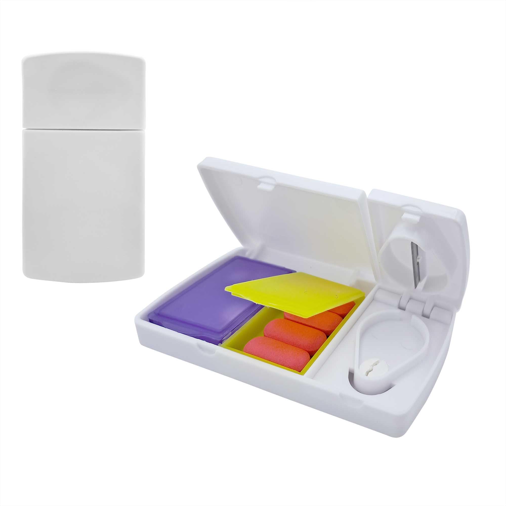 RA8 Products Portable Perfect Travel Partner Pill Tablet Medicine Storage Compartment Box with Sharp Blade Cutter, 5x10x2cm-picture-11