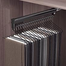 Extendable Heavy Duty Closet Pull Out Rod,Retractable Metal Closet Valet Rod, Closet Rods for Hanging Clothes, Pull Out Clothes Hanger Closet, Multifunction Clothing Rack for Clothing Storage