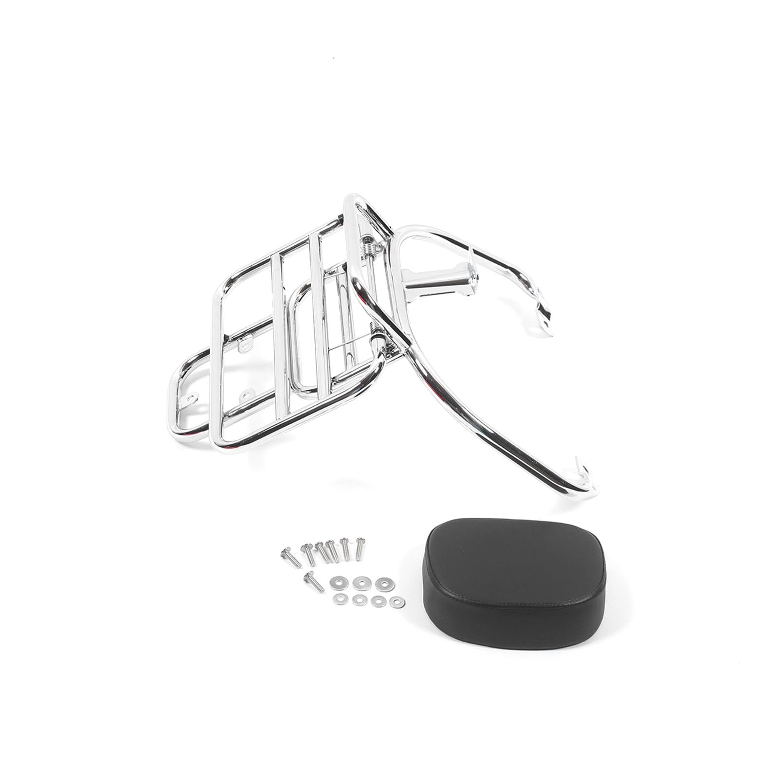 Generic Portaequipajes Trasero para Motocicleta Duradero con Respaldo para Sprint Primavera 150, Placa Cromada de Aleación de Acero, Fácil de Instalar