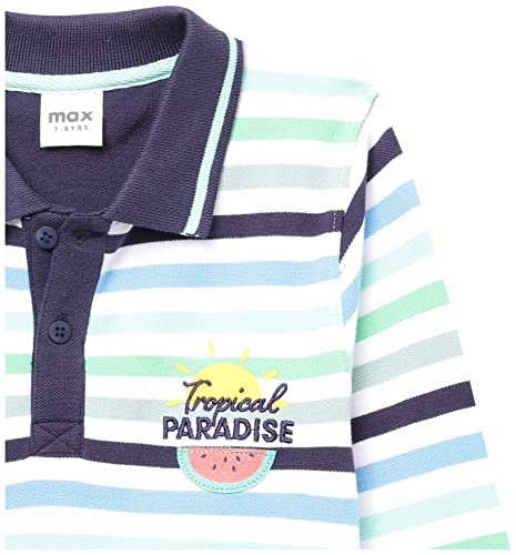 Image of Max Boys Regular Fit Striped Full Sleeves Polo T-Shirt