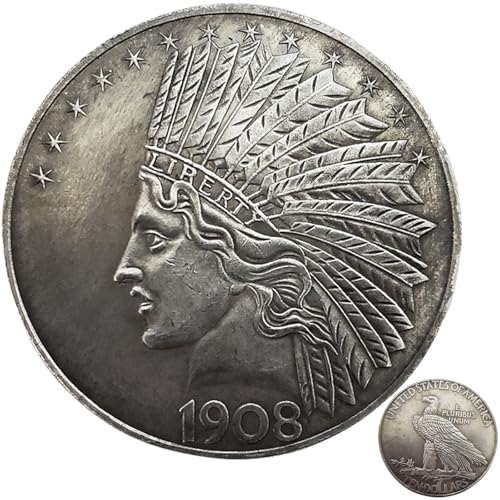 Liberty of the Americas Peace Coin Replica Set with Exquisite Relief Design - Rare Antique American Silver Dollar Collector's Item, Historical Coin Enthusiast Gift, Artistic Souvenir(1908)