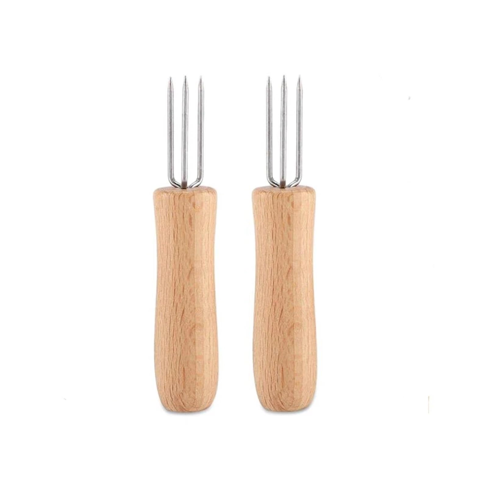 2/4/8/16 Pinchos de maíz acero inoxidable for mango madera, for barbacoa, antiescaldaduras, for fruta, for exteriores, jardín, picnic, herramienta cocina Accesorios para barbacoa(16PCS)