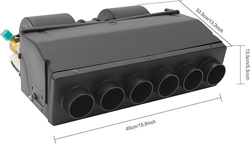 Vista 30 de Unidad de ensamblaje de evaporador de aire acondicionado y kit de calentador, 880 pies/min 137 BTU 3 velocidades AC 12 V evaporador eléctrico debajo