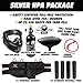 Maddog JT Stealth Paintball Gun Marker and Accessory Starter Package [HPA] | Silver Kit - Marker, 48ci/3000psi Compressed Air Tank, Mask, Hopper, 4+1 Harness, & (4) Pods