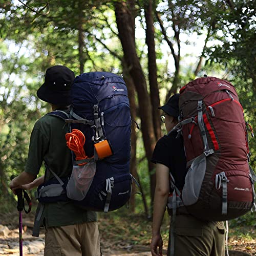 MOUNTAINTOP 55L/80L Hiking Backpack with Rain Cover (Sapphire) - Thumbnail 2