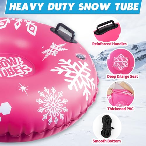ZMLM 3 Pack Snow Tube for Sledding - 36" Inflatable Snow Sled for Kids | Heavy Duty Blow Up Tube with Handles Toddler Adults Outdoor Winter Toys Gift for Tubing Sled Sport Supplies - image 3