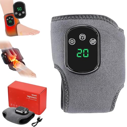 ifukdhu Foot Renew Triple Method Massager,Electric Foot and Ankle Massager Heated Wrap,with 3 Vibration Modes and 5 Heat Levels,for Neuropathy Customizable Massage(1PCS)