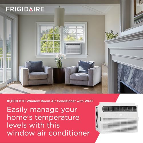 Frigidaire 10,000 BTU Smart Window Air Conditioner with Wi-Fi, Cools Up to 450 Sq. Ft., Remote Control, Quiet Operation, Eco Mode, 3 Fan Speeds, White - image 2