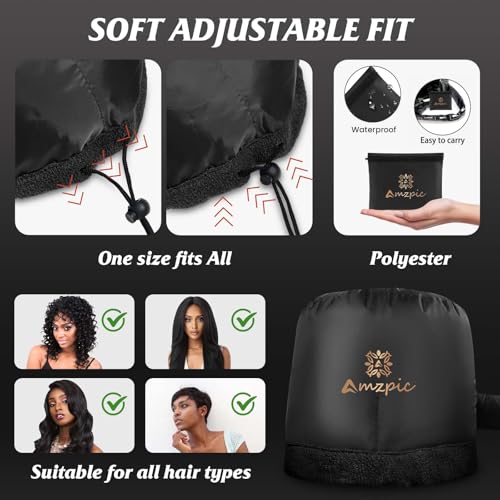 Acessório para secador de cabelo com capô – faixa de cabeça integrada para acelerar o tempo de secag