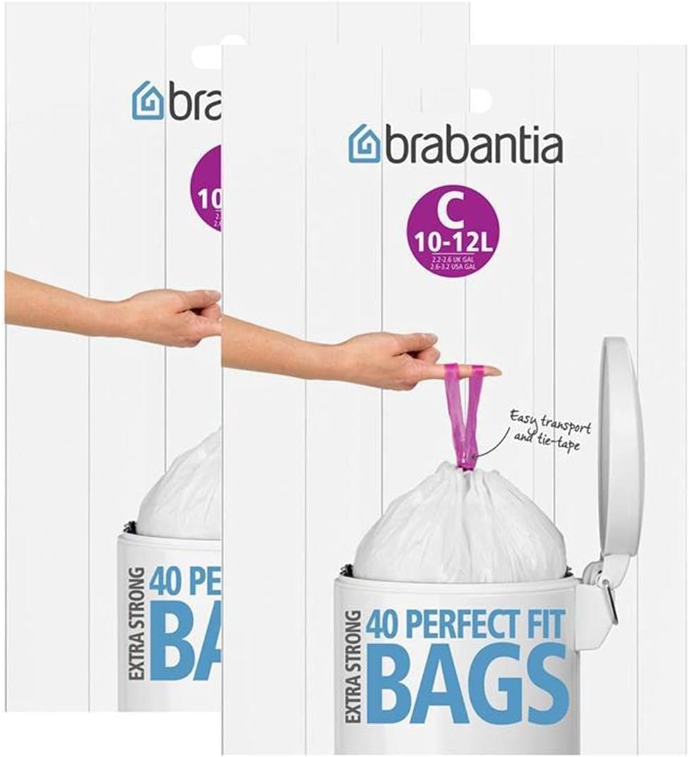 BrabantiaRubbish Bags 12 litres (C), 40 Bags, 2 Pack