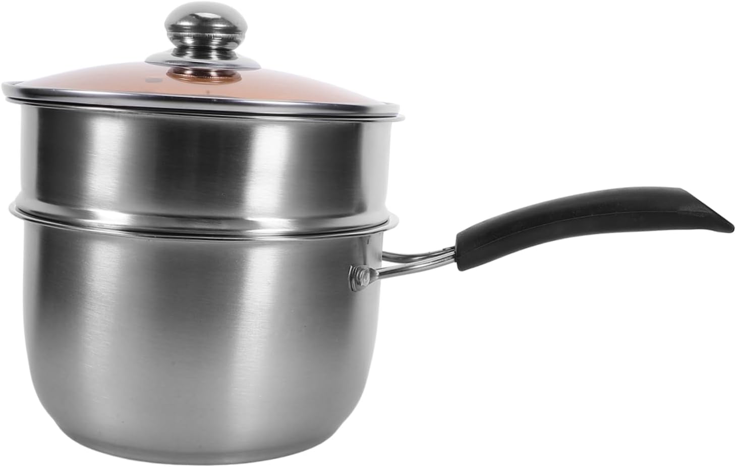 ABOOFAN 1Set Stainless Steel Pot with Handle Dual Soup Saucepan for Milk and Pasta Non Stick Design for Home Cooking and Easy Cleaning