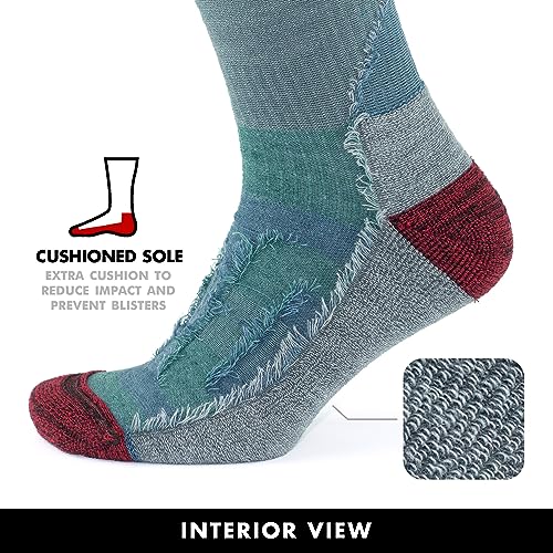 GoWith Merino Wool Lightweight Hiking Socks for Men & Women, Sole Cushioned Seamless Thermal Outdoor Boot Crew Socks4