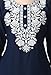 LIBOZA Rayon Kurti For Women - Short Chikankari Kurtis For Girls, Lakhnawi Tunic Top Kurta Design For Ladies, Woman Ethnic Kurthis Shirt With Sleeve (Medium, Navy Blue)