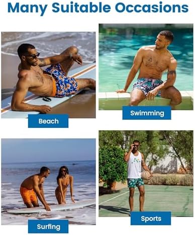 maamgic Mens Swim Trunks with Compression Liner 5 Inch, Quick Dry Bathing Suit with Zipper Pockets, Stretch No-Chafing Swim Shorts, Banana X-Small - 5
