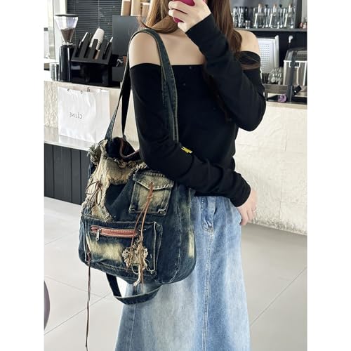 Women's Retro Y2K Denim Bag - Casual Wallet & Handbag with Large Capacity3