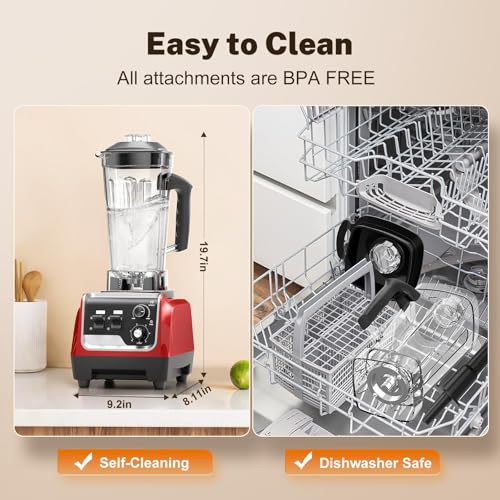 Image of 1800W Blender for Smoothies, Countertop Blenders for Kitchen with 70 Oz BPA-Free Pitcher and 20 oz To-Go Cup, 28000 RPM High-Speed Motor Blender for Ice Crushing, Frozen Drinks, Milkshakes