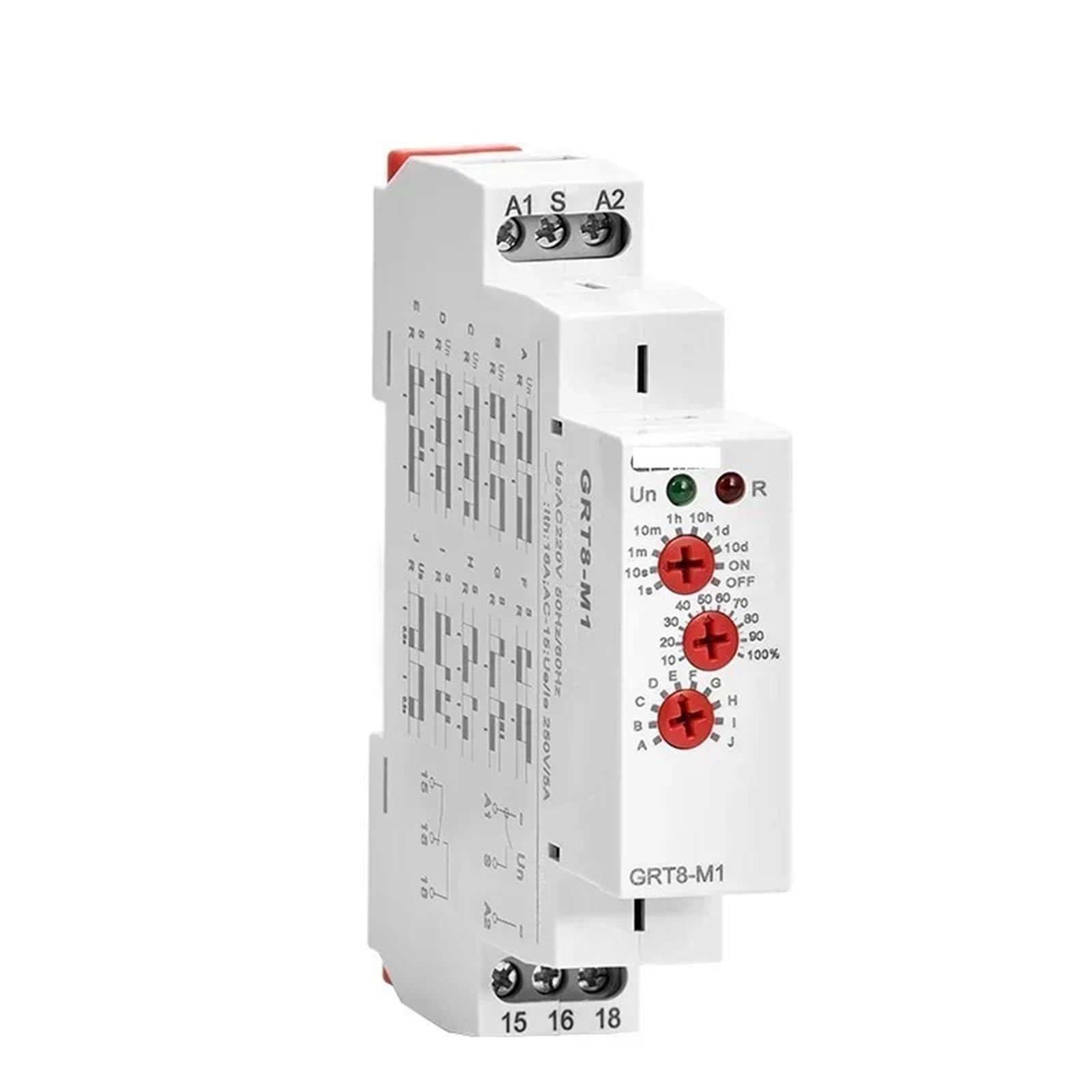 Multifunktions-Zeitrelais, elektronisch, einstellbar oder digital einstellbar, Zeitschalter, 12 V, 24 V, 48 V, 110 V, 220 V, GRT8-M, GRT8-K(GRT8-M1-ACDC12-240V)