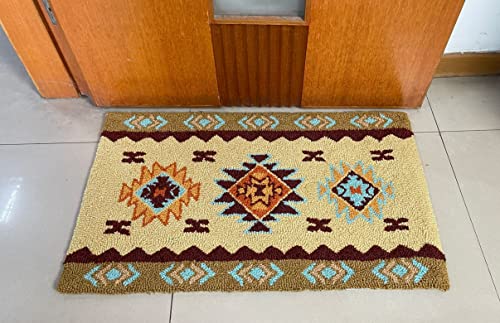 Ez.enjoy Southwest Tribal Navajo Aztec Fancy Abstract Geometric Ethnic Hipster Design Hand-Hooked Accent Rug 28.5 X 17 Inches For Home Decor #TOP1