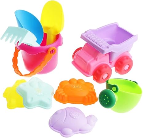 Amazon バケツ じょうろ 砂遊び 砂場遊びセット 水遊び ビーチ砂おもちゃ 10点パック 3色選ぶ 3 砂遊び おもちゃ